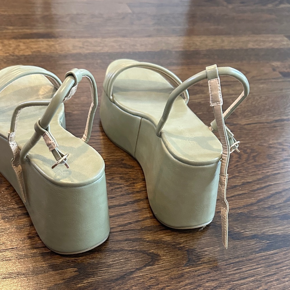 Olive Green Platform Sandals - Picture 5 of 10